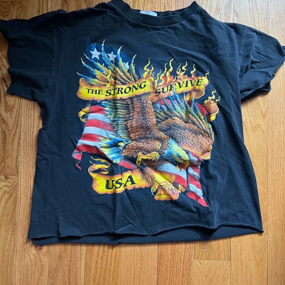 Patriotic Eagle Graphic T-Shirt - Black